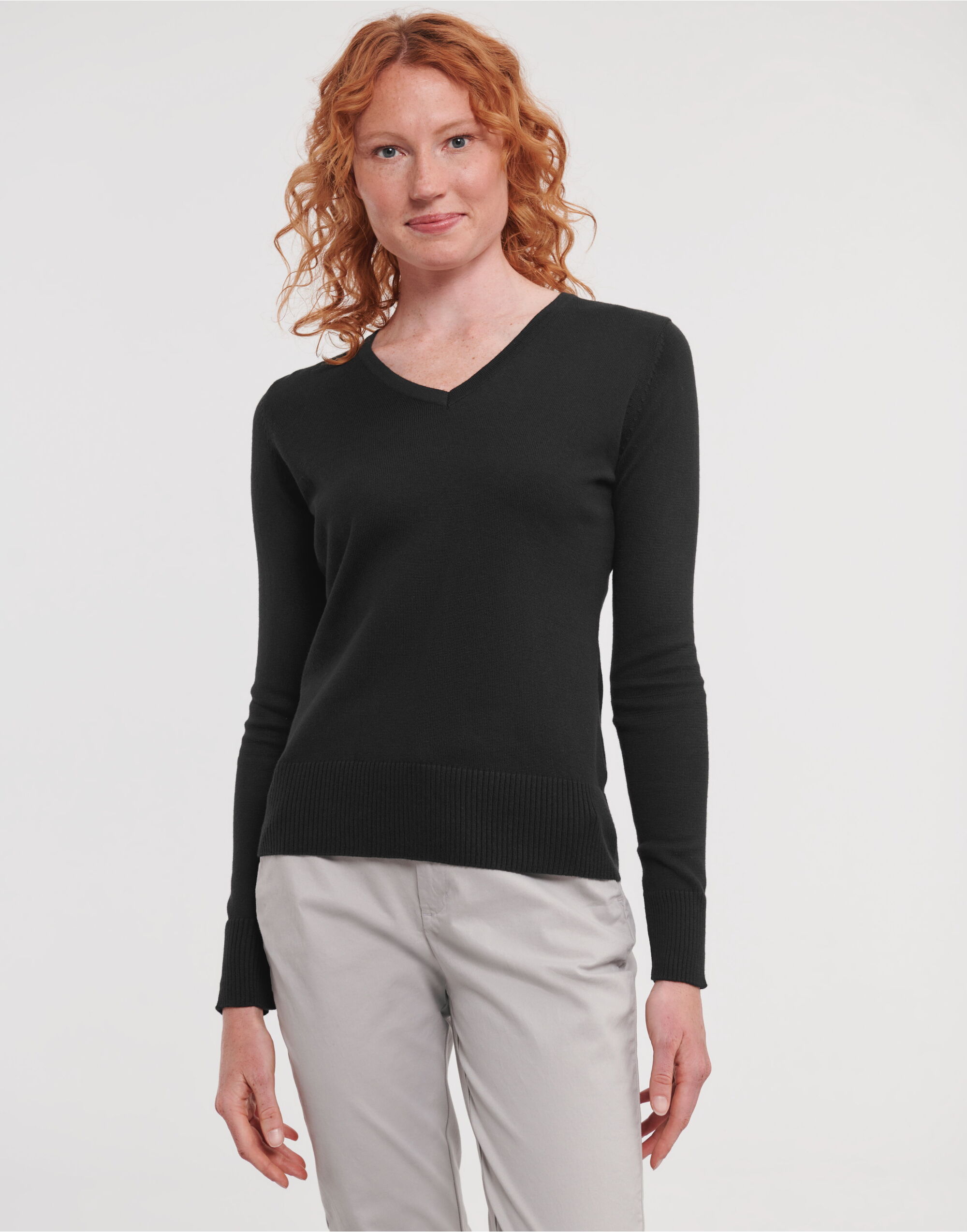 Picture of Ladies' V-Neck Knitted Pullover