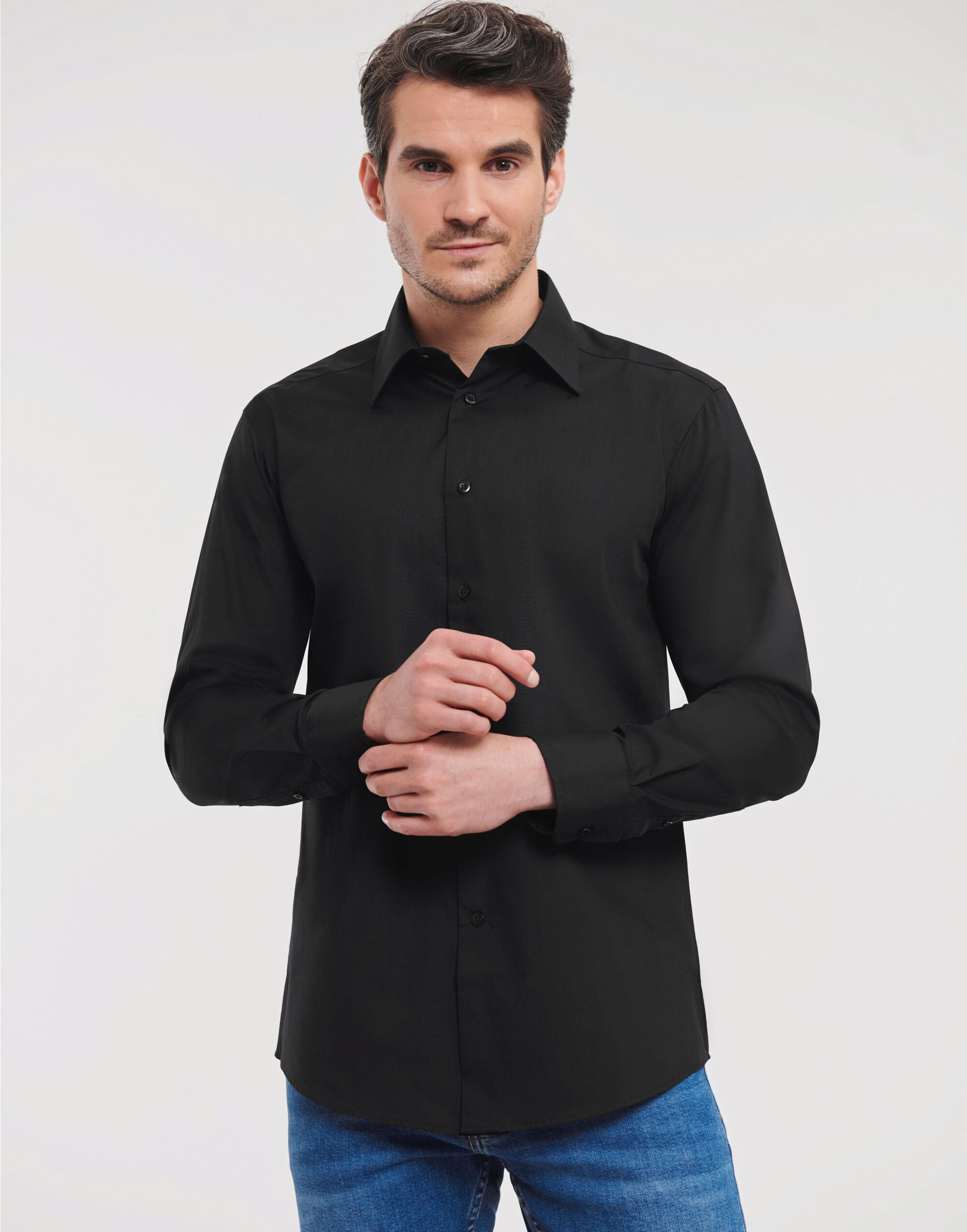 Picture of Men's Long Sleeve Tailored Polycotton Poplin Shirt